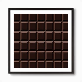 Dark Chocolate Seamless Pattern Sweet Texture Art Print