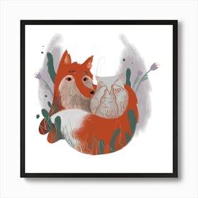 Fox and Owl Art Print
