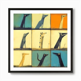 Vertical Dogs III Art Print