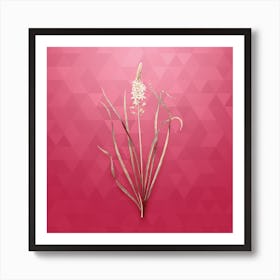 Vintage Wild Asparagus Botanical in Gold on Viva Magenta n.0569 Art Print
