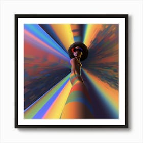 Multicoloured , Psychedelic art print, "Long arm To Save you from the void." Art Print
