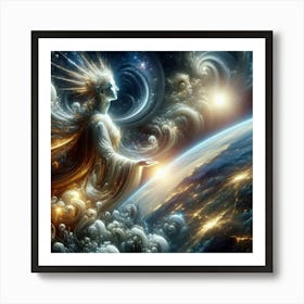 The Creator Viewing Planet Earth Art Print