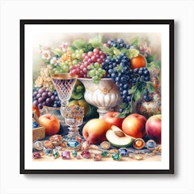 Fruit And Jewels 1 Art Print