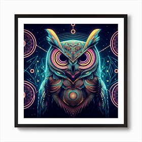 Psychedelic Owl 1 Art Print