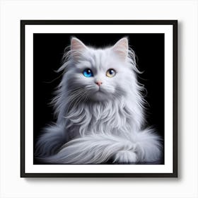 White Cat With Blue Eyes 8 Art Print