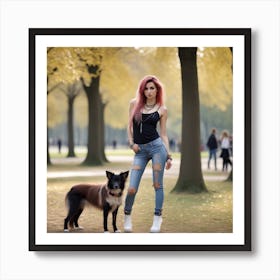 76 Very Beautiful Random Expression 25 Years Old European Woman In Random Dress Jeans With Random Brac Art Print