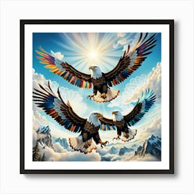 Three Eagles Art Print