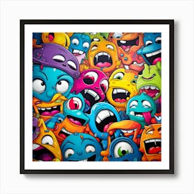 Cartoon Monsters 1 Art Print