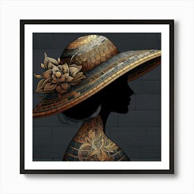 Portrait Of A Woman In A Hat 2 Art Print