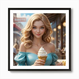 Ice Cream Girl Art Print