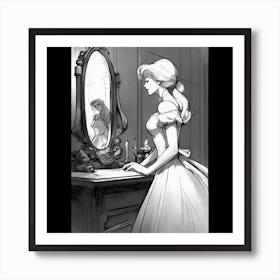Victorian Blonde Crosses The Mirror Art Print