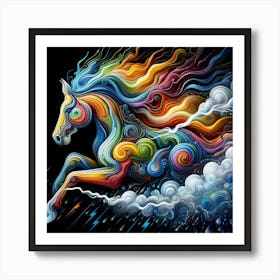 horse in the storm 5 Art Print