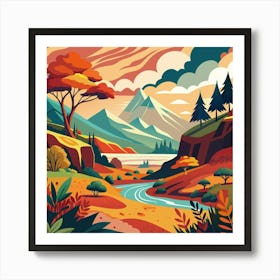 A Harmonious Blend Of Landscapes And Natural Eleme 1 Art Print