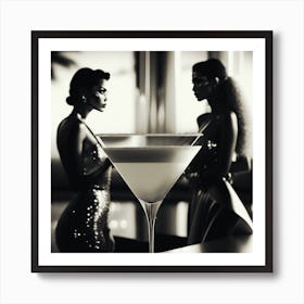 Two Women With Martinis Aperol Spritz Fauvist Art Print