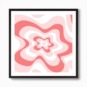 Pink And White Swirls Art Print