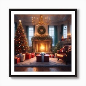 Christmas In The Living Room 25 Art Print