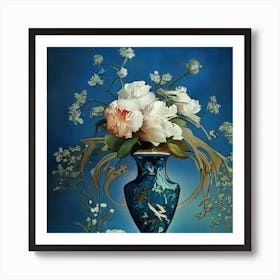 Peonies In A Vase Art Print