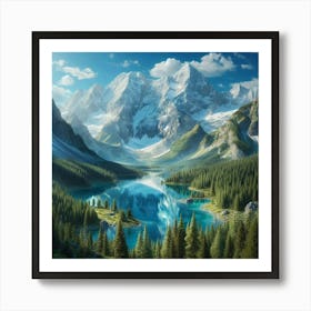 Lake In The Mountains 54 Art Print