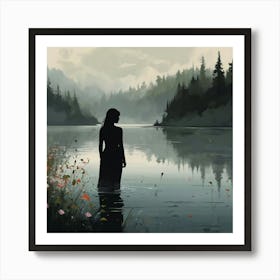 Woman In The Water 1 Art Print