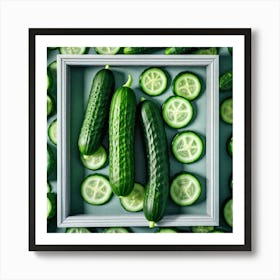 Cucumbers In A Frame 8 Art Print