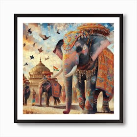 Elephant Festival Art Print