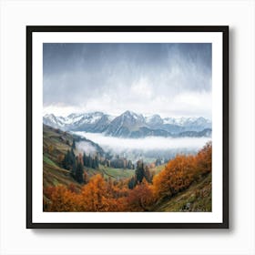 Autumn Landscape Panorama Tatra Mountains Embracing The Gentle Hues Of Fall Trees Awash With Orang 2 1 Art Print