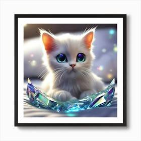 Cute Kitten With Blue Eyes 4 Art Print