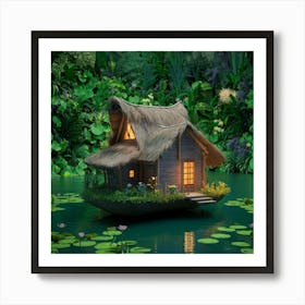 House On A Pond Art Print