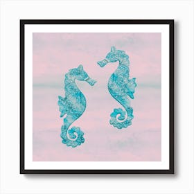 Sea Horses Square Art Print