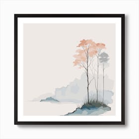 Watercolor Trees Art Print