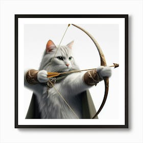 Cat With Bow And Arrow Art Print