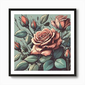 Roses In A Vase 1 Art Print