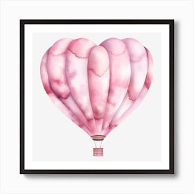 Pink Heart Hot Air Balloon 8 Art Print