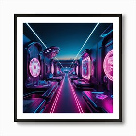 Futuristic Train Interior 1 Art Print