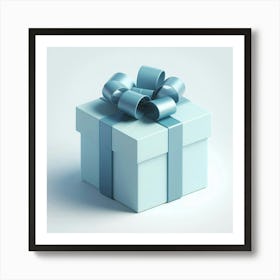 Blue Gift Box Art Print