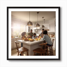 Family In The Kitchen Art Print