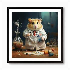 Hamster In Lab Coat Art Print