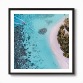 Aerial View Of A Tropical Island Art Print