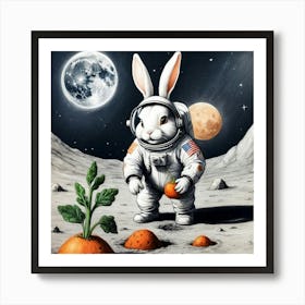 Rabbit On The Moon 11 Art Print