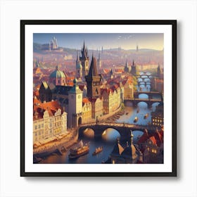 Castle Canvas: Prague Panorama Art Print