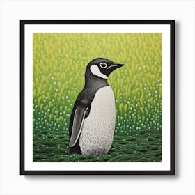 Ohara Koson Inspired Bird Painting Penguin 3 Square Art Print