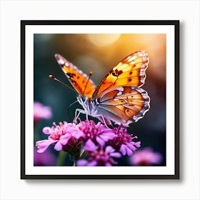 Butterfly On A Flower art print 1 Art Print