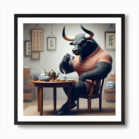 Bull In A Teapot Art Print