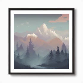 Mountain scene Art Print