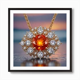 Orange Sapphire Pendant Poster