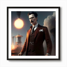 Tesla In Suit Art Print