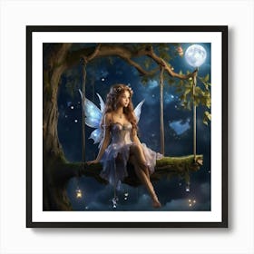 Fairy On A Swing 1 Art Print