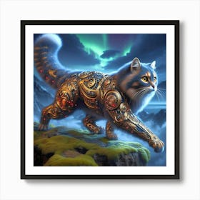 Feline Cat Creative Artwork Illustration 105 Art Print