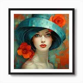 Woman In A Hat Art Print