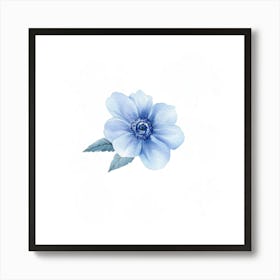 Watercolor Blue Floral 2 Art Print